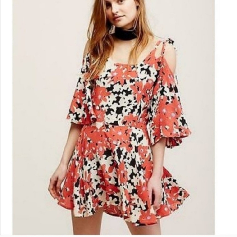 Free People Lucina Floral Flowy Swing Dress Size S